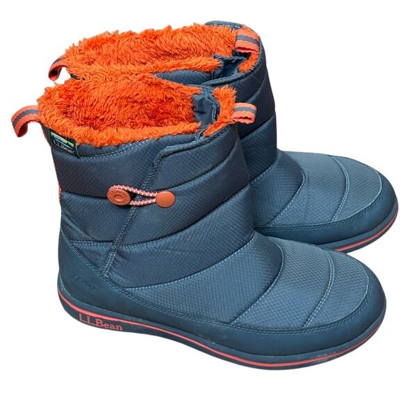 L.L.Bean Kids Ultralight Winter Boot Gray/Orange Size 6 - Picture 1 of 6